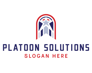 Platoon - USA Star Banner logo design