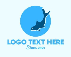 Ocean Creature - Blue Marine Shark logo design