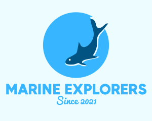 Blue Marine Shark logo design