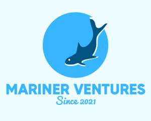 Blue Marine Shark logo design