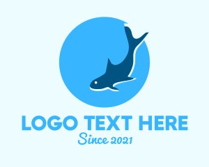 Dolphin - Blue Marine Shark logo design