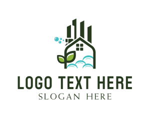 Eco - House Building Housekeeping logo design