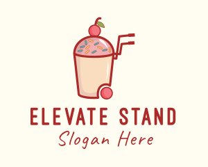 Cherry Slushy Refreshment Cart logo design