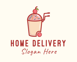 Cherry Slushy Refreshment Cart logo design