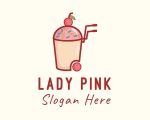 Juice Stand - Cherry Slushy Refreshment Cart logo design