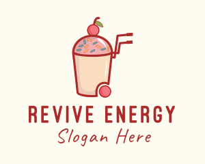 Cherry Slushy Refreshment Cart logo design