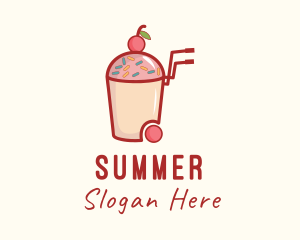 Cherry Slushy Refreshment Cart logo design