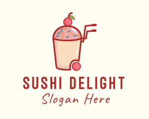 Cherry Slushy Refreshment Cart logo design