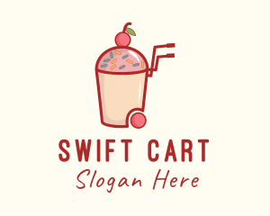 Cherry Slushy Refreshment Cart logo design