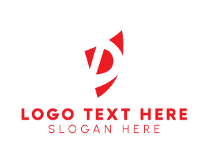 Negative Space - Red Shield Letter D logo design