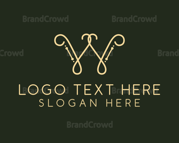 Minimalist Luxury Ornate Letter W Logo