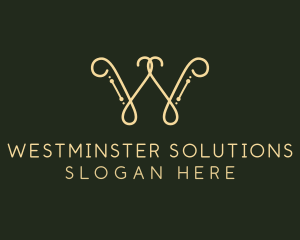 Minimalist Luxury Ornate Letter W logo design