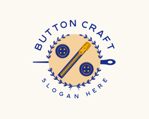 Button - Seamstress Zipper Buttons logo design