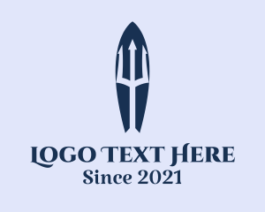 Greek God - Trident Ocean Surfboard logo design