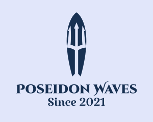 Poseidon - Trident Ocean Surfboard logo design
