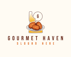 Idaho Croquettes Dish logo design