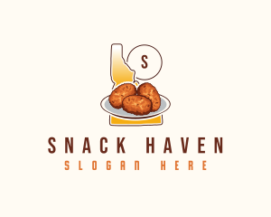 Idaho Croquettes Dish logo design