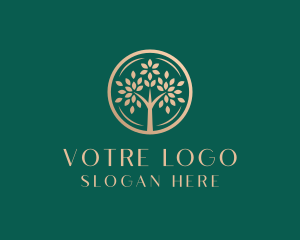 Golden - Organic Luxury Tree logo design