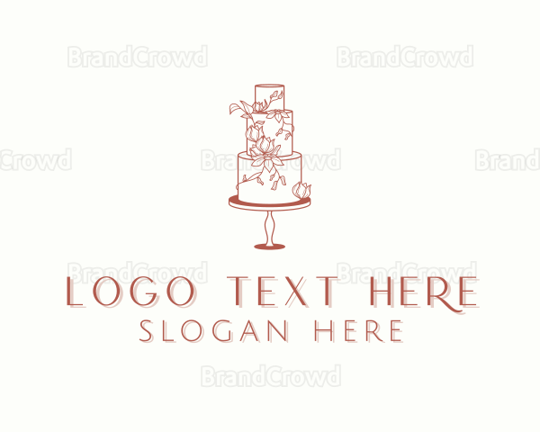 Floral Wedding Cake Logo