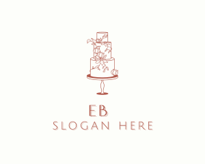 Baking - Floral Wedding Cake logo design