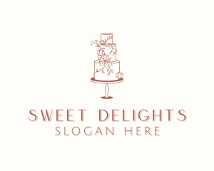 Cake - Floral Wedding Cake logo design