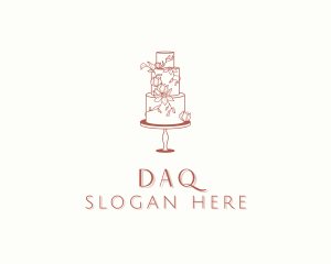 Baking - Floral Wedding Cake logo design