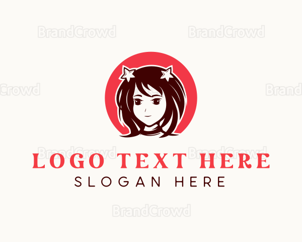 Otaku Anime Girl Logo