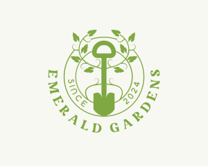 Shovel Garden Vine logo design