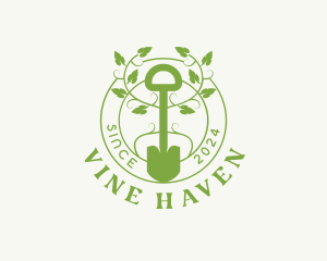 Shovel Garden Vine logo design