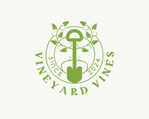 Shovel Garden Vine logo design