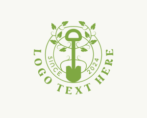 Tools - Shovel Garden Vine logo design