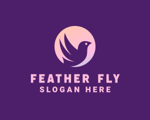 Gradient Flying Dove logo design