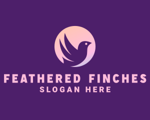 Gradient Flying Dove logo design