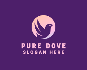 Gradient Flying Dove logo design