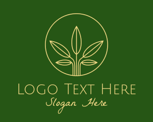 Organic Products - Yellow Leaf Fan logo design