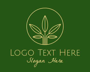 Herbal - Yellow Leaf Fan logo design