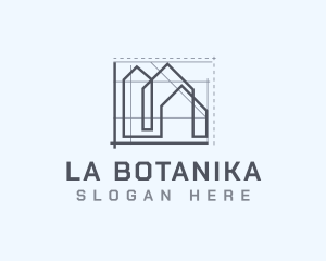 House Architecture Blueprint Logo