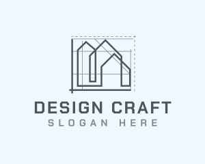 Blueprint - House Architecture Blueprint logo design