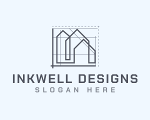 Blueprint - House Architecture Blueprint logo design