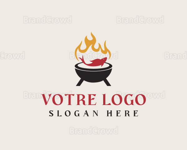 BBQ Fish Grilling Logo