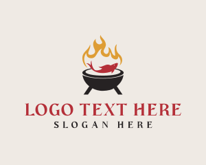 Gastropub - BBQ Fish Grilling logo design