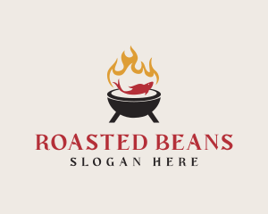 Roasted - BBQ Fish Grilling logo design