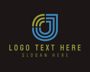 Web Developer - Wifi Letter J Tech logo design