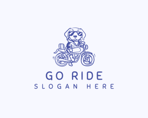 Riding Motorcycle Dog logo design