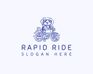 Riding Motorcycle Dog logo design