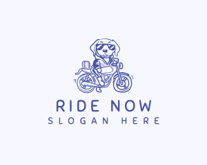 Riding Motorcycle Dog logo design