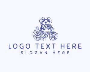 Shades - Riding Motorcycle Dog logo design