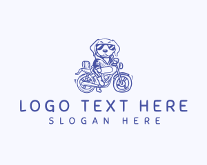 Riding Motorcycle Dog Logo