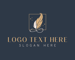 Writing - Feather Blogger Writer logo design