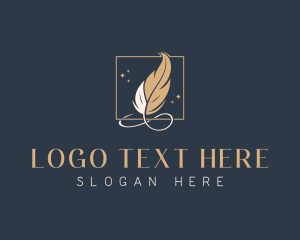 Feather Blogger Writer Logo
